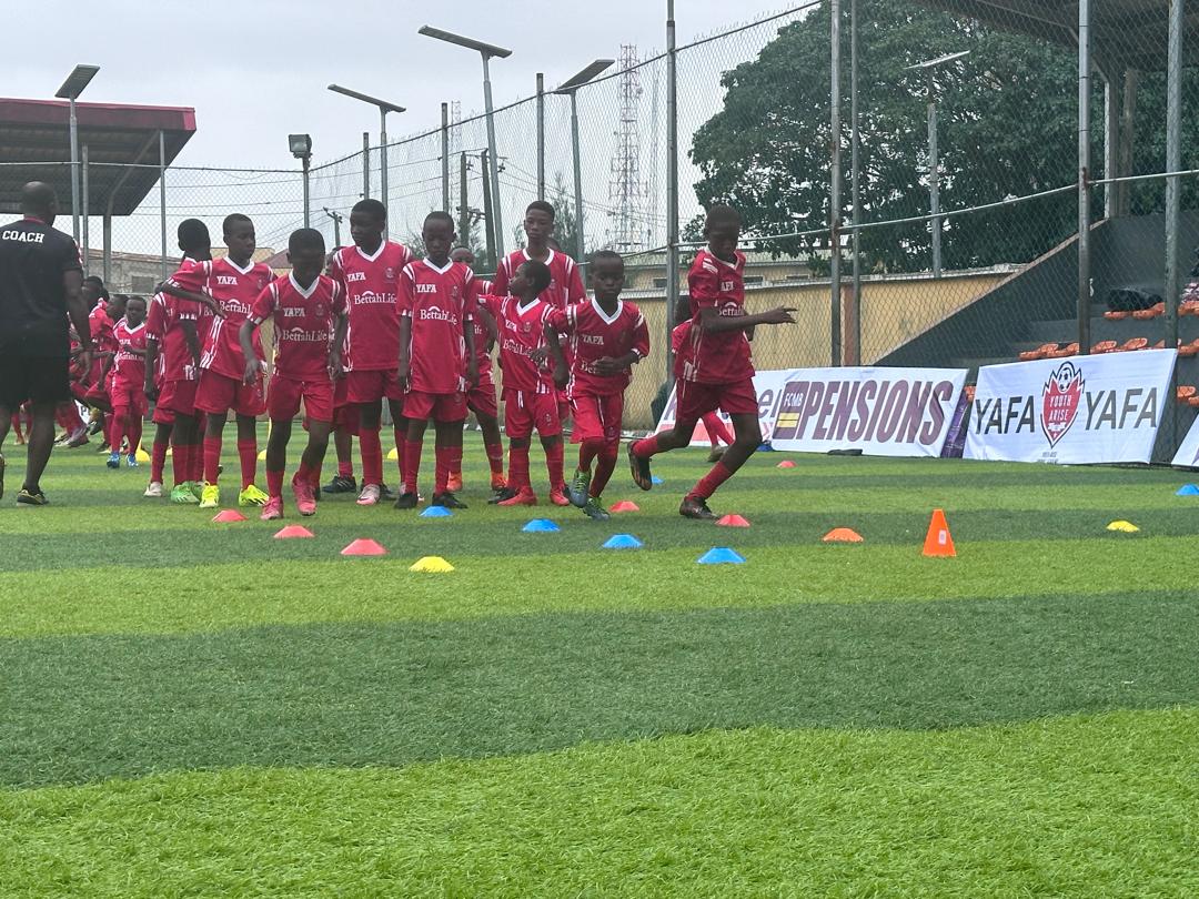 Cone drills at the academy pitch