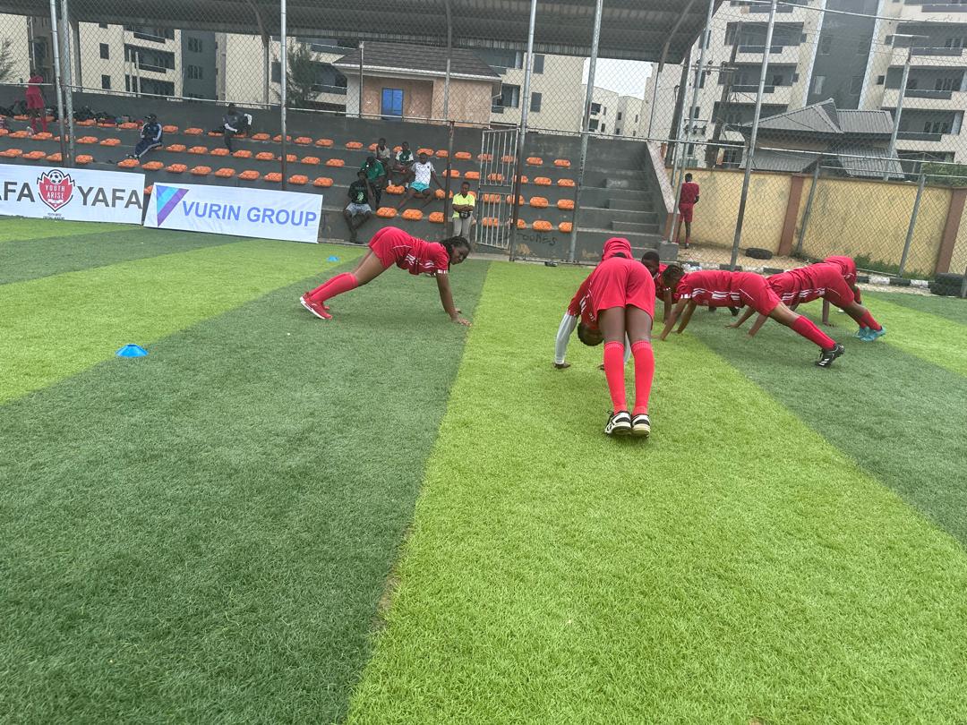 Girls' squad warm-up