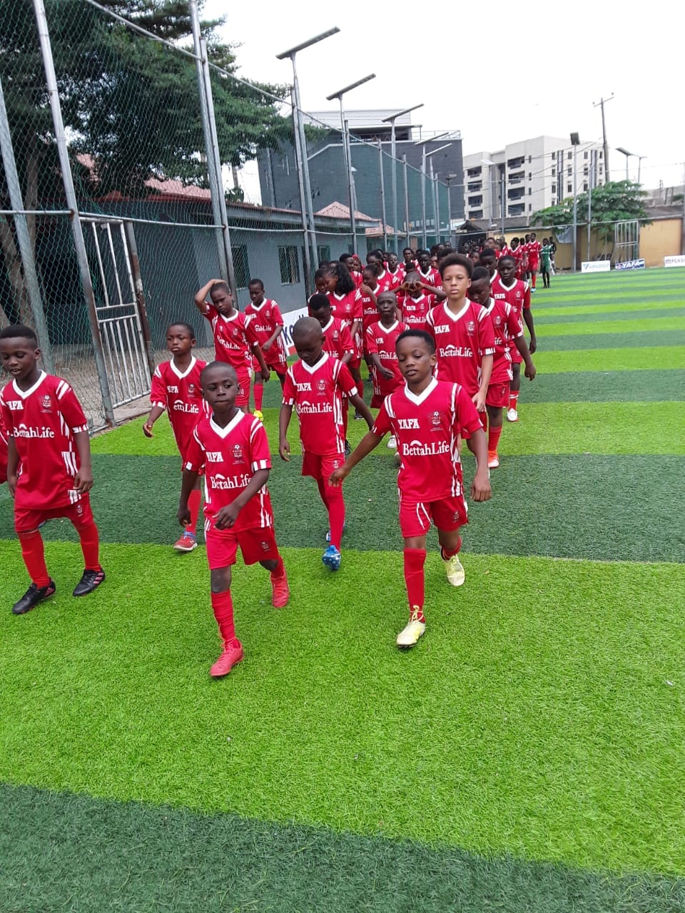 Squad walking out to train